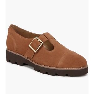 Vionic Carmen 7 Tan Suede Leather Women's Buckle Maryjane Shoe
